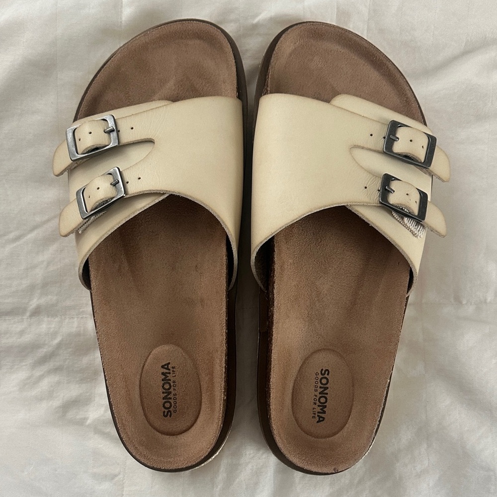 Sonoma Women's Tan Double Buckle Sandals